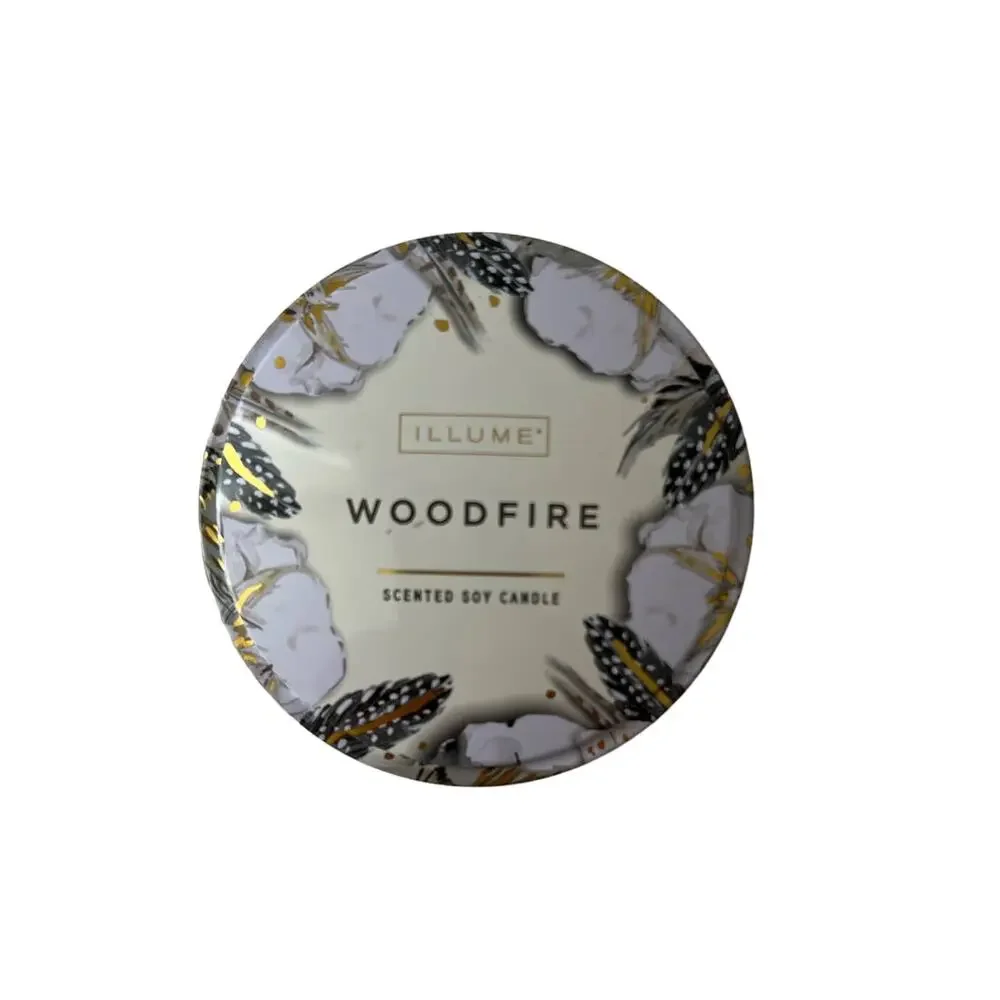 Illume Wood Fire 3 ounce Scented Soy Candle New